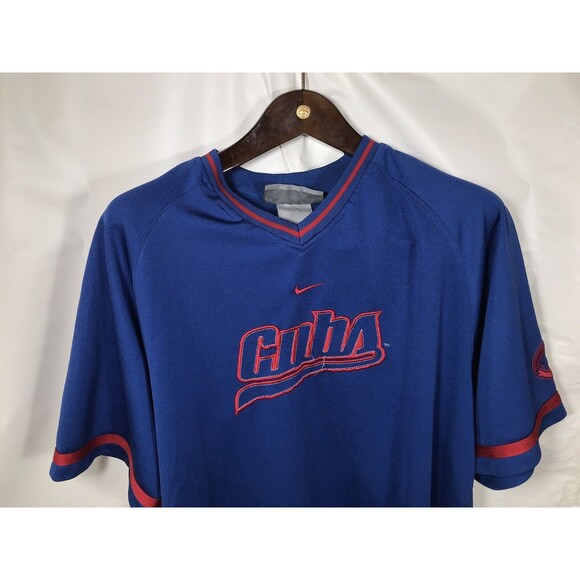 Vintage Nike Chicago Cubs Blue Pullover Jersey SZ Medium MLB - Picture 3 of 7